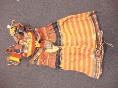 An early 20th century Indian patchwork four piece costume: comprising;- shirt, blouse ,