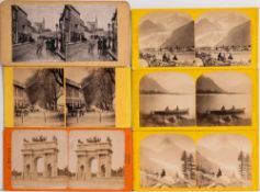 A group of nine stereoscope cards of Switzerland after W English:.