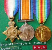 A Great War trio: to 9-2147. Pte. R. H. Purvis. Durh. L.I.