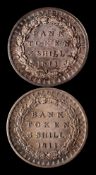 Two 1811 three shillings bank tokens.