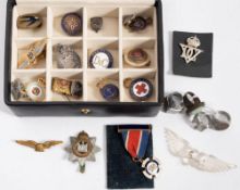 A collection of various sweetheart brooches and lapel badges:,