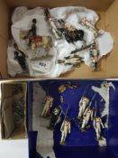 A quantity of die cast Napoleonic soldiers:, to include Napoleon on horseback,