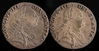Two 1787 shillings:.