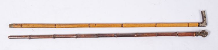 A late 19th century horn handled sword stick:,