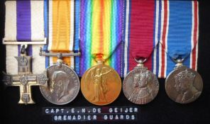 A World War One Military Cross group of five medals: to Capt. E. N. De Geijer . G. Gds.