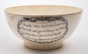 A late 18th century English creamware (probably Leeds) Compass bowl:,