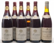 Five bottles of Mercury 1990 Gauthey-Cadet & Fils bottled by Aloxe-Corton:,