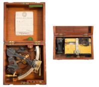 An 8 inch radius vernier sextant by J Coombes, Devonport, serial number '11088':,