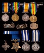 A Victorian Egypt and WWI family group of medals:,