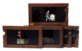 Three 19th century hand painted magic lantern glass slipping slides of Joseph Grimaldi:,