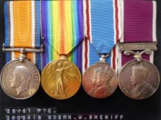 A Great War group of four to 28161. Pte. W. Sheriff. G.