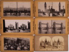A group of ten stereoscope cards of views of London:, Stereoscopes Amusantes Beauty Series,