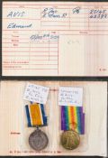 A WWI pair to '25145 Pte E Avis R Fus':.
