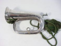 A Victorian silver plated presentation bugle for the 3rd Devon Rifle Battalion:,
