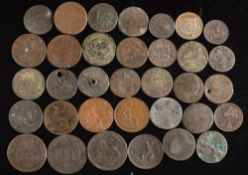 A mixed collection of copper coinage:.
