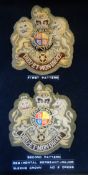 Grenadier Guards: two R.S.M. cloth badges, No.2 Dress, First and Second Patterns, Queens Crown.