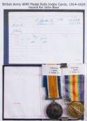 A WWI pair to '36629 Pte J Boor R Berks R':.