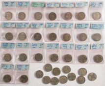 Thirty four pre -1947 florins:.