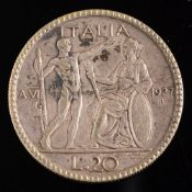 Vittorio Emanuelle III, 1927 20 lire:.