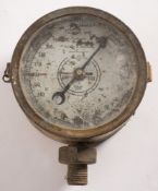 A German bulkhead pressure gauge by Shaffaer & Budenburg:, 13.5cm diameter.