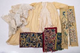 A collection of Chinese embroidered cuffs and collar:,