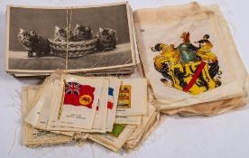 BDV and others, a group of silk cigarette cards together with a group of miscellaneous postcards:.