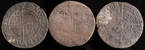 An Elizabeth I 1566 sixpence and a 1562 hammered groat:.