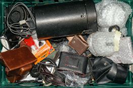A collection of various camera accessories and flash units:, various makes.