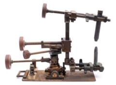 An early 20th century magic lantern brass carbon arc illuminator:,
