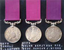Three Army Long Service and Good Conduct Medals: to 6078 Corpl. A. Lawford. Gren Gds.