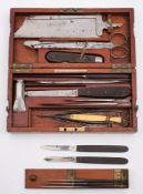 A 19th century mahogany cased field surgical kit by Arnold & Sons, West Smithfield, London:,