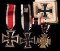 An Iron Cross, First Class, 1939 Pattern: in case of issue, a 1939 pattern Iron Cross Second class,