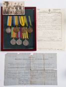 A WWI group of three to ' 2056 Pte H Grant Devon R' :,