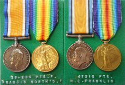 A World War I pair to 6-2447. Pte. H.E. Franklin. North'd Fus.