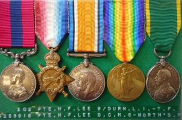A Great War Military Medal group of five to 302 Pte. H. F. Lee 9 / Durh. L.I.
