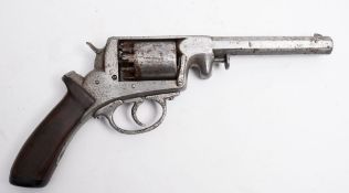 A 19th century double action five shot percussion revolver:, unsigned, Adams Model 1851 style,