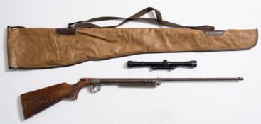An early 20th century break barrel air rifle:, unsigned,