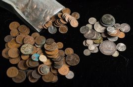 An 1887 crown together with a small selection of other silver coins:,