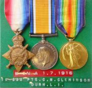 A Great War trio: to 18-232. Pte. C. N. Cleminson. Durh. L.I.