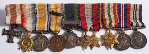 A WWI Military Cross miniature group of nine:.
