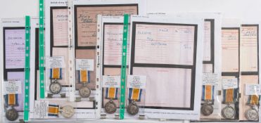 A group of nine WWI War Medals:,