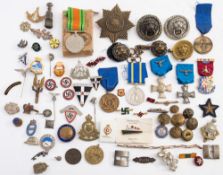 A collection of various military, civil and political badges and lapel pins:,