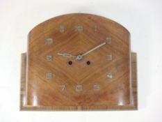 An Art Deco walnut wall clock reputedly from a passenger liner:,