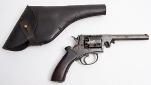 An Adams Patent 1851 model double action percussion five shot revolver:,