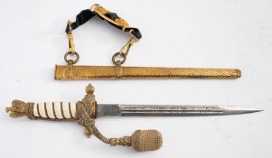 A Third Reich Period Kriegsmarine Dirk by F W Holler, Solingen:,