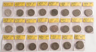 Twenty four pre-1947 halfcrowns including 1930:.