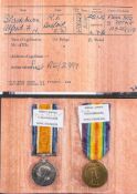 A WWI pair to '498523 Spr A Blackbbourn RE':.
