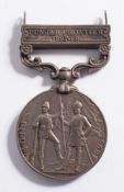 A Victorian India Medal with clasp to 'Capt A E Mansfield 1st 13th Ryl W Kent Regt':.