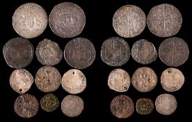 Eleven hammered coins.