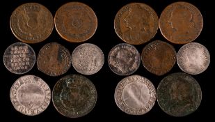 A group of Irish and Scottish coins: (6) including James I groat, two 1805 five pence, etc.